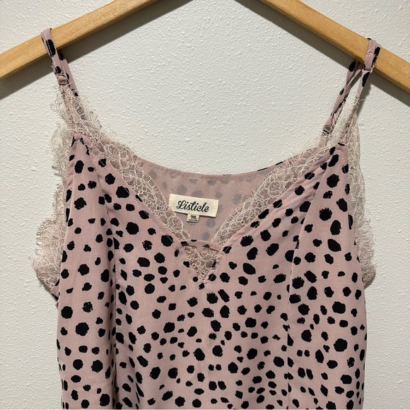 Listicle Polka Dot/Lace Cami Tank - Picture 4 of 9